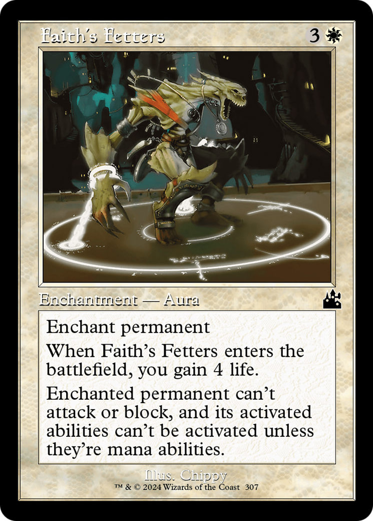 Faith's Fetters (Retro Frame) [Ravnica Remastered] | Anubis Games and Hobby