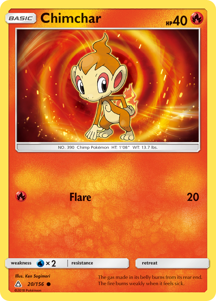 Chimchar (20/156) [Sun & Moon: Ultra Prism] | Anubis Games and Hobby