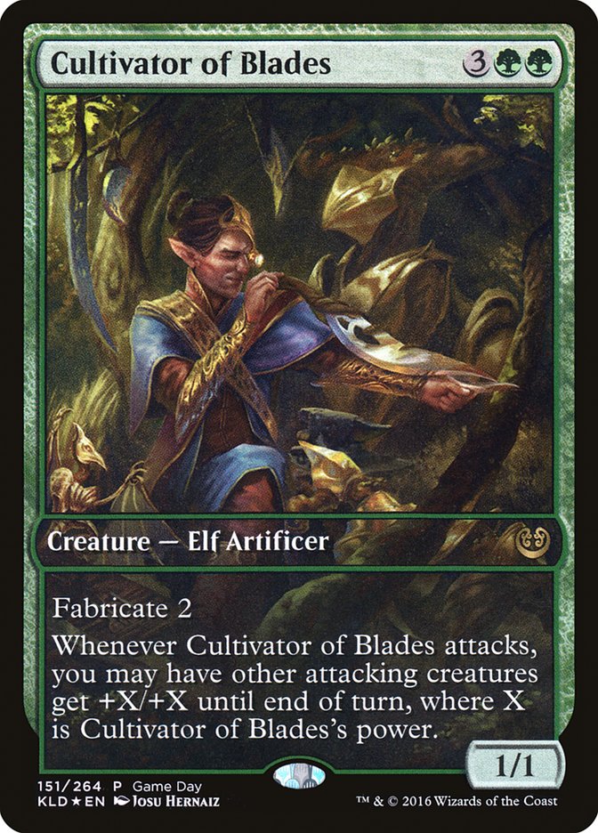 Cultivator of Blades (Game Day) (Full Art) [Kaladesh Promos] | Anubis Games and Hobby