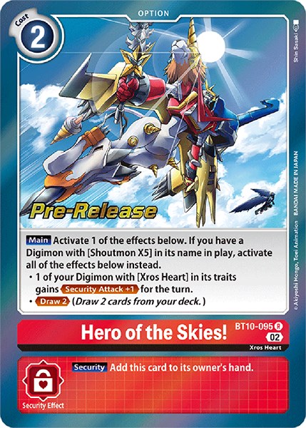 Hero of the Skies! [BT10-095] [Xros Encounter Pre-Release Cards] | Anubis Games and Hobby