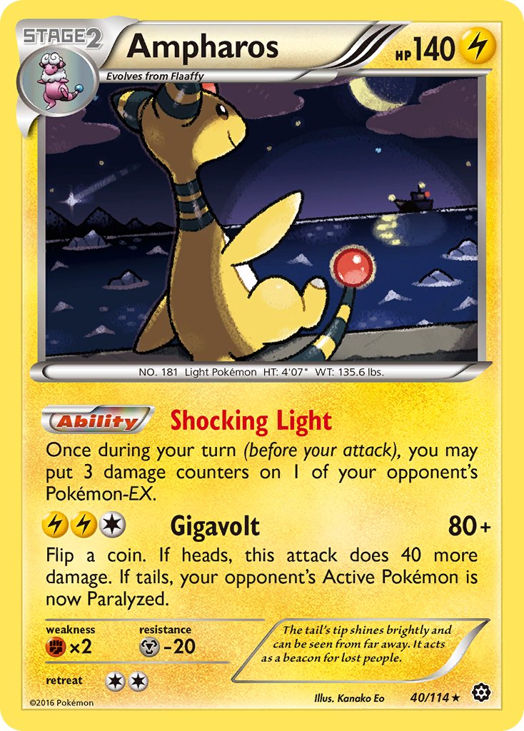 Ampharos (40/114) (Theme Deck Exclusive) [XY: Steam Siege] | Anubis Games and Hobby