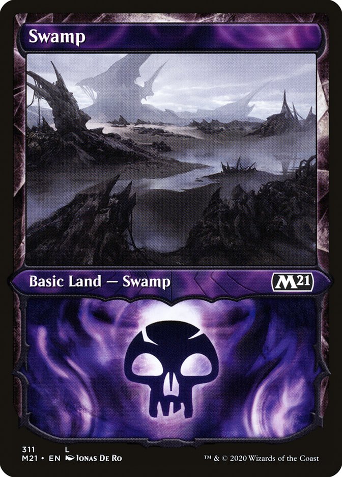 Swamp (311) (Showcase) [Core Set 2021] | Anubis Games and Hobby