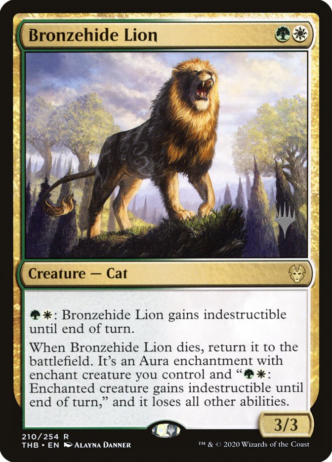 Bronzehide Lion (Promo Pack) [Theros Beyond Death Promos] | Anubis Games and Hobby