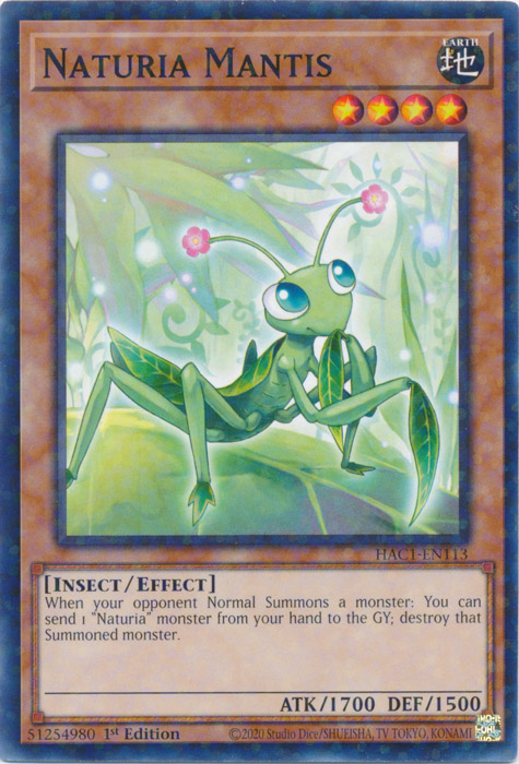Naturia Mantis (Duel Terminal) [HAC1-EN113] Common | Anubis Games and Hobby