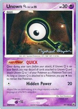 Unown Q LV.15 (49/100) (Happy Luck - Mychael Bryan) [World Championships 2010] | Anubis Games and Hobby