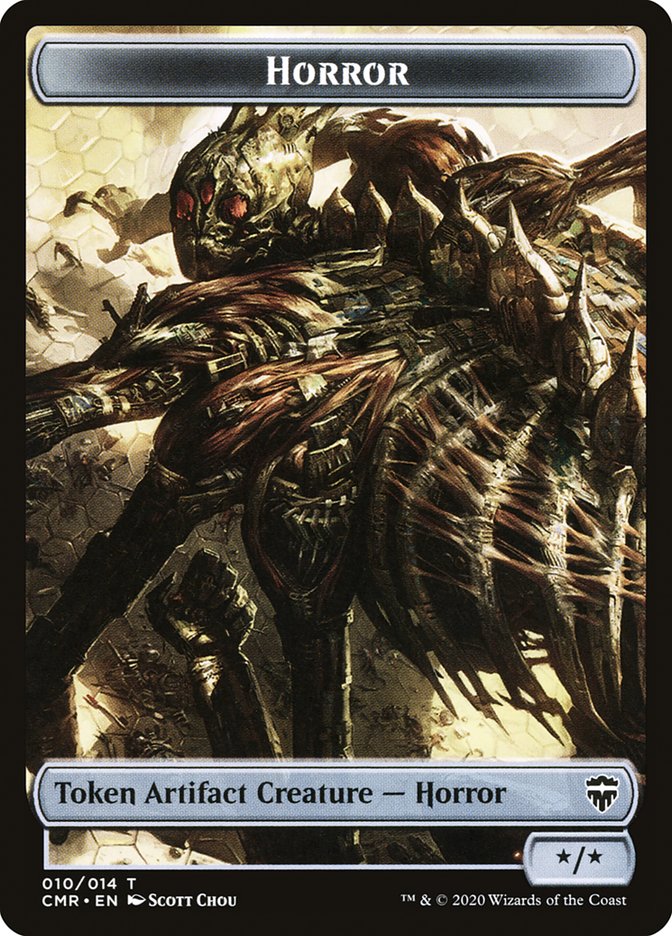 Horror // Zombie Double-Sided Token [Commander Legends Tokens] | Anubis Games and Hobby