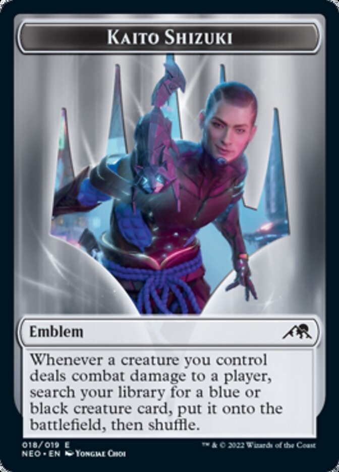 Spirit (002) // Kaito Shizuki Emblem Double-Sided Token [Kamigawa: Neon Dynasty Tokens] | Anubis Games and Hobby