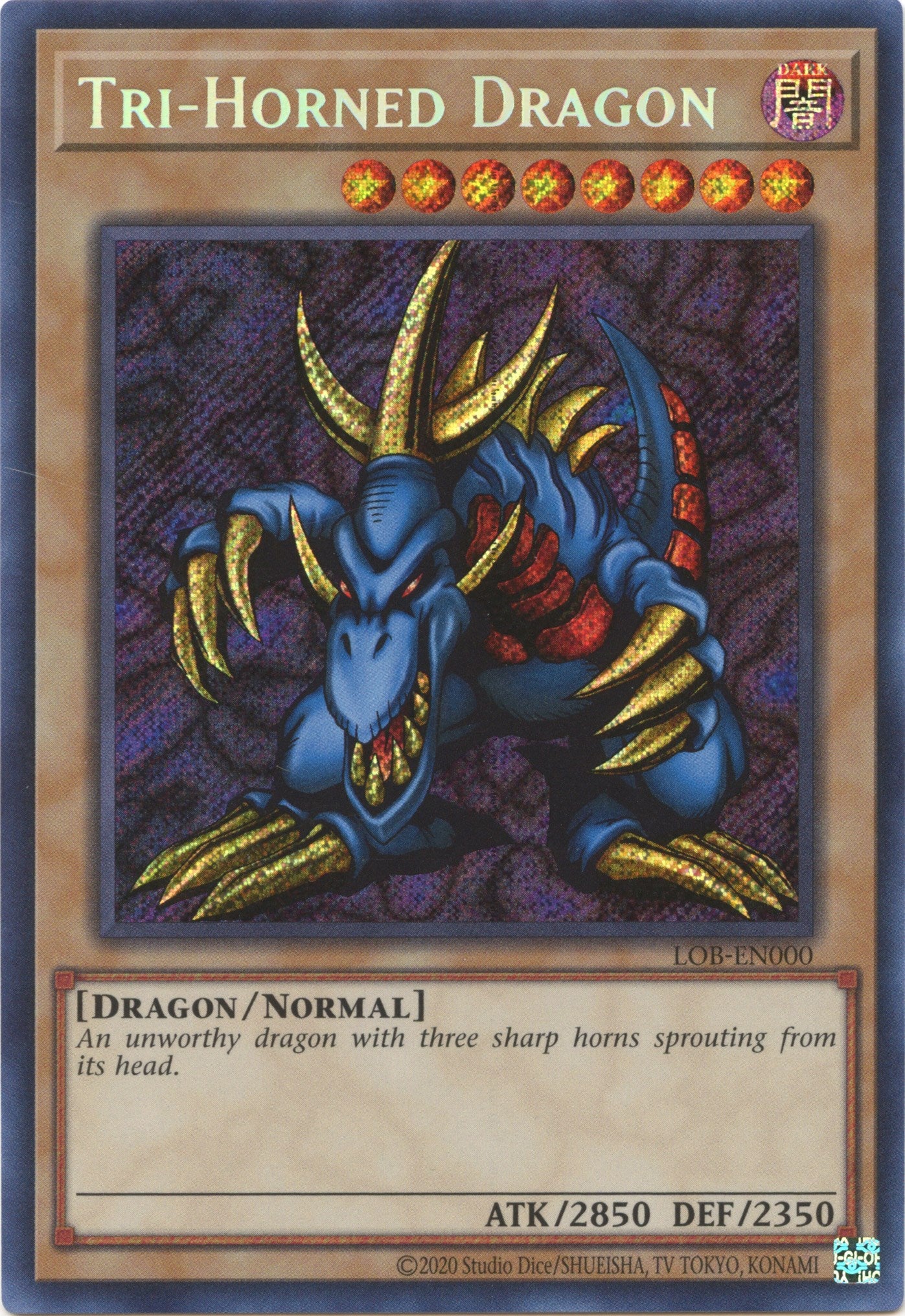 Tri-Horned Dragon (25th Anniversary) [LOB-EN000] Secret Rare | Anubis Games and Hobby