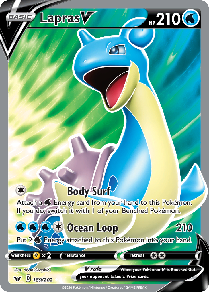 Lapras V (189/202) [Sword & Shield: Base Set] | Anubis Games and Hobby