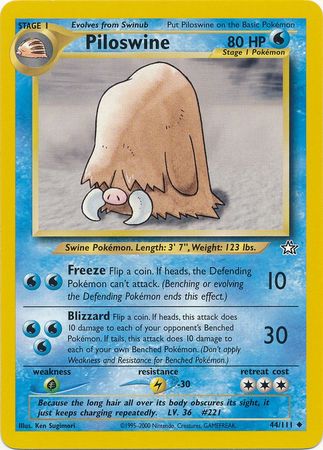 Piloswine (44/111) [Neo Genesis Unlimited] | Anubis Games and Hobby