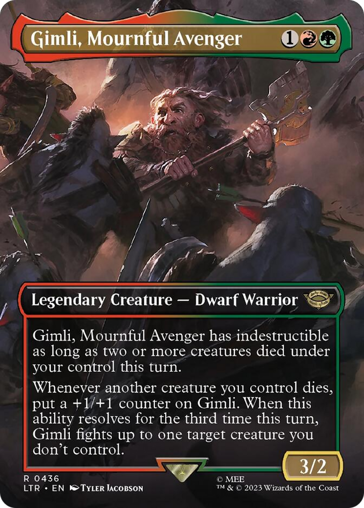 Gimli, Mournful Avenger (Borderless Alternate Art) [The Lord of the Rings: Tales of Middle-Earth] | Anubis Games and Hobby