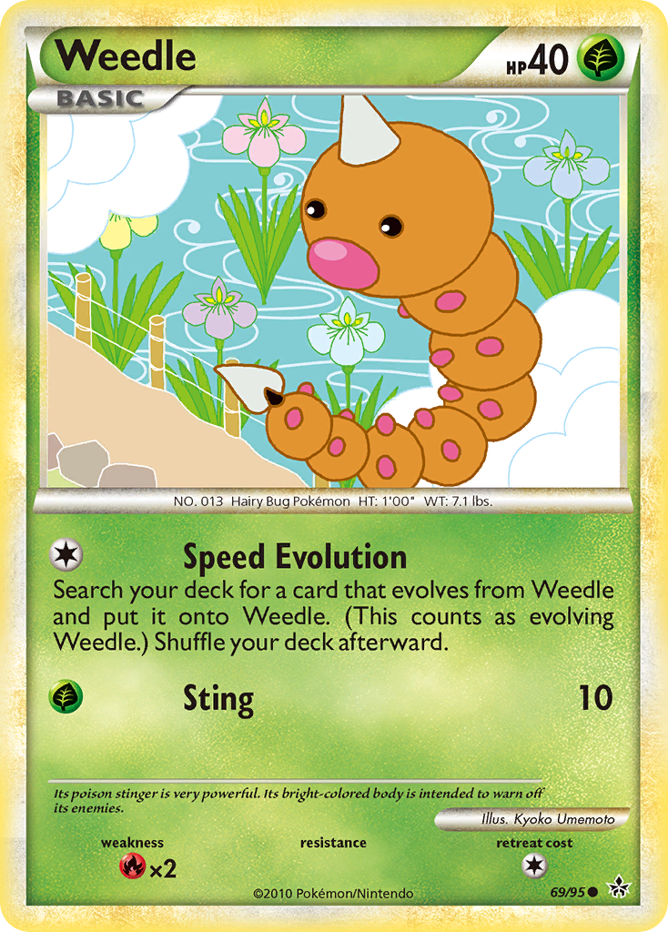 Weedle (69/95) [HeartGold & SoulSilver: Unleashed] | Anubis Games and Hobby