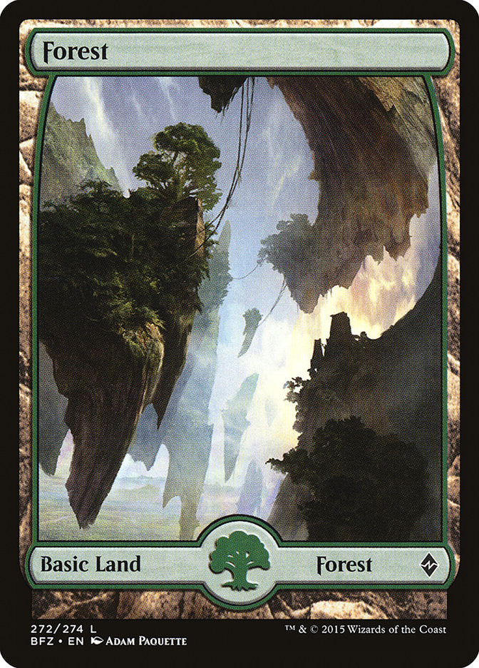 Forest (272) (Full Art) [Battle for Zendikar] | Anubis Games and Hobby