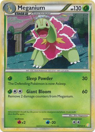 Meganium (26/123) (Cracked Ice Holo) [HeartGold & SoulSilver: Base Set] | Anubis Games and Hobby