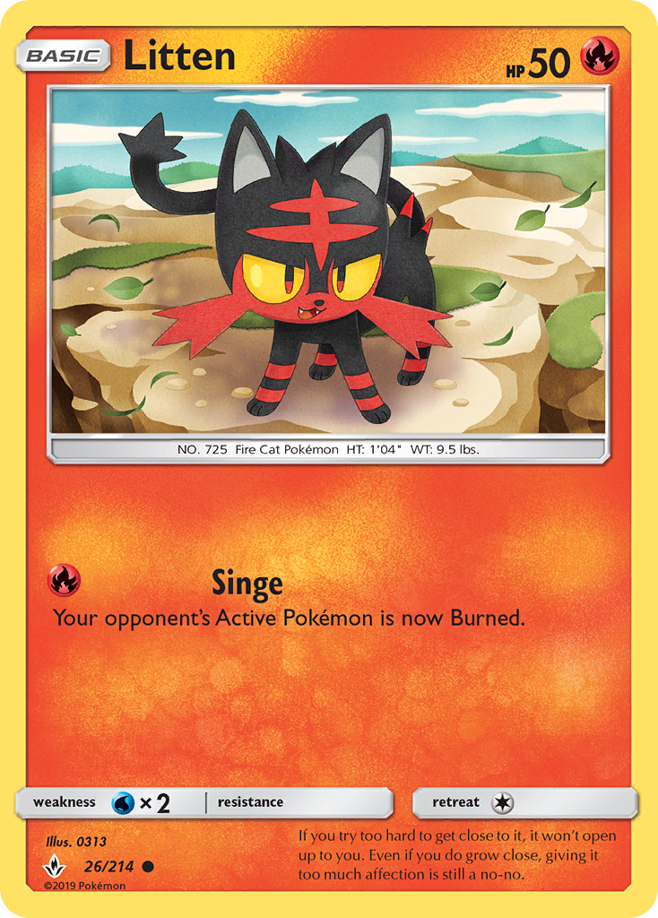 Litten (26/214) [Sun & Moon: Unbroken Bonds] | Anubis Games and Hobby