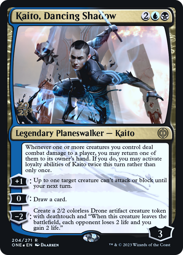 Kaito, Dancing Shadow [Phyrexia: All Will Be One Prerelease Promos] | Anubis Games and Hobby