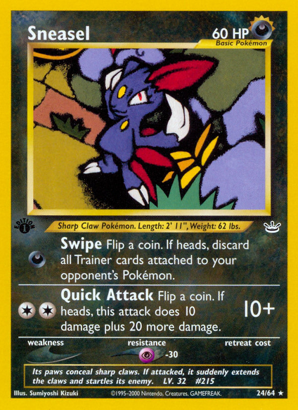 Sneasel (24/64) [Neo Revelation 1st Edition] | Anubis Games and Hobby