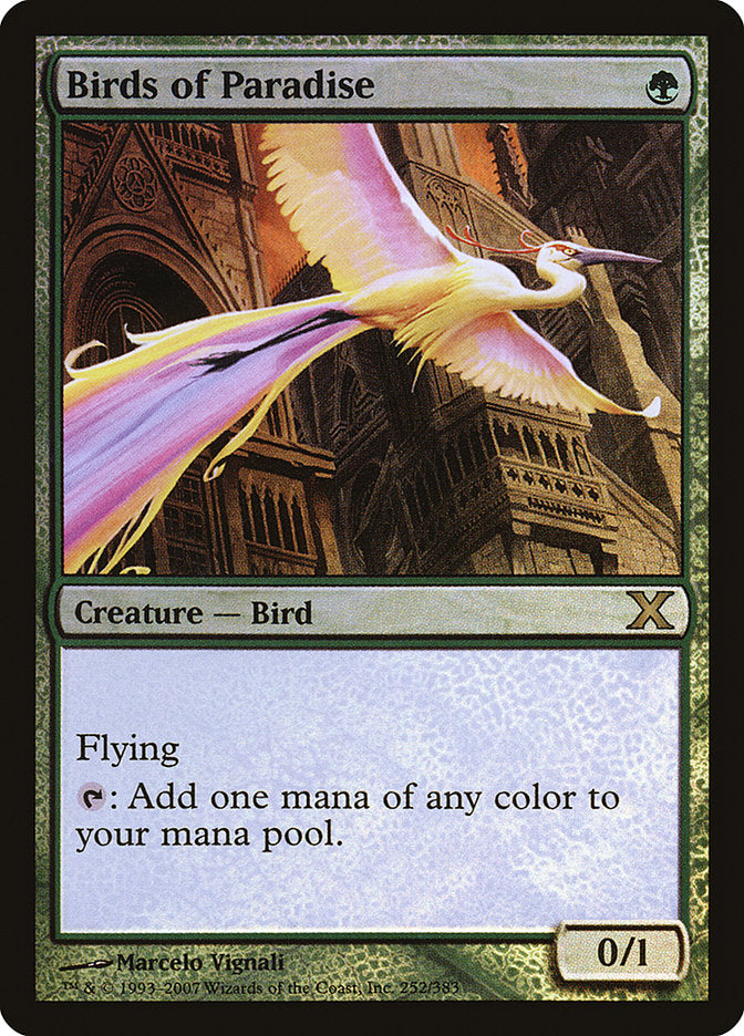 Birds of Paradise (Premium Foil) [Tenth Edition] | Anubis Games and Hobby