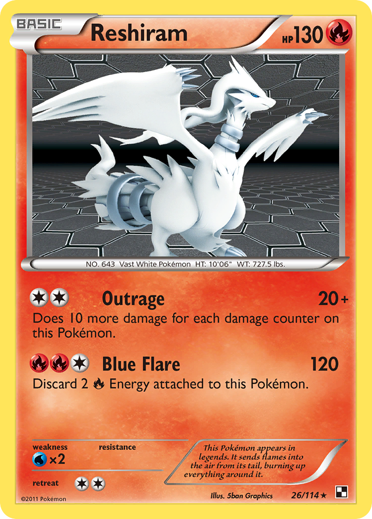 Reshiram (26/114) [Black & White: Base Set] | Anubis Games and Hobby