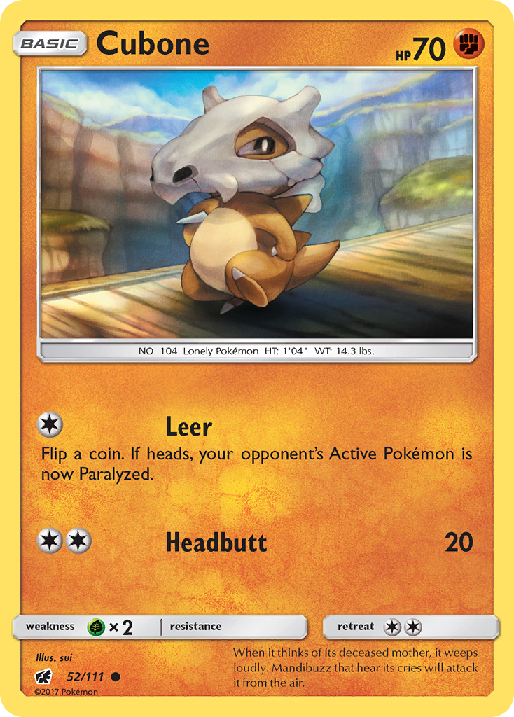 Cubone (52/111) [Sun & Moon: Crimson Invasion] | Anubis Games and Hobby