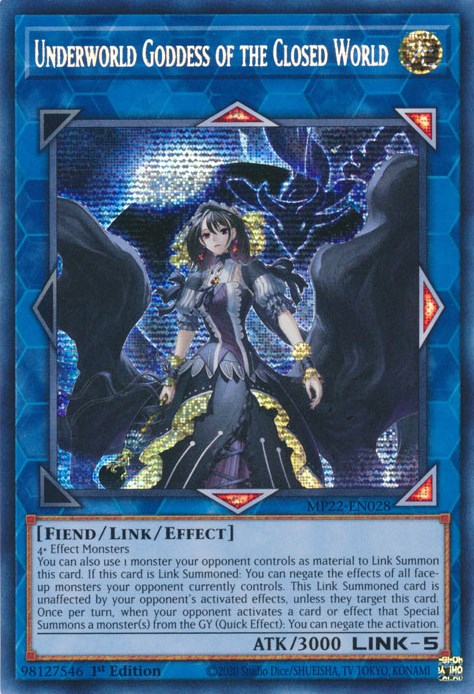 Underworld Goddess of the Closed World [MP22-EN028] Prismatic Secret Rare | Anubis Games and Hobby