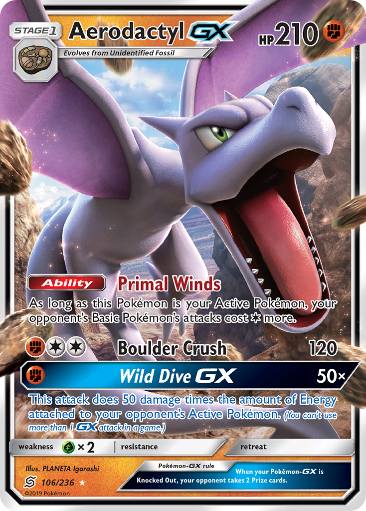 Aerodactyl GX (106/236) [Sun & Moon: Unified Minds] | Anubis Games and Hobby