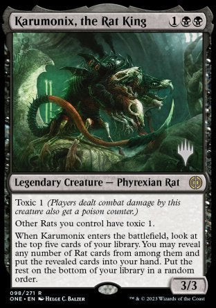 Karumonix, the Rat King (Promo Pack) [Phyrexia: All Will Be One Promos] | Anubis Games and Hobby