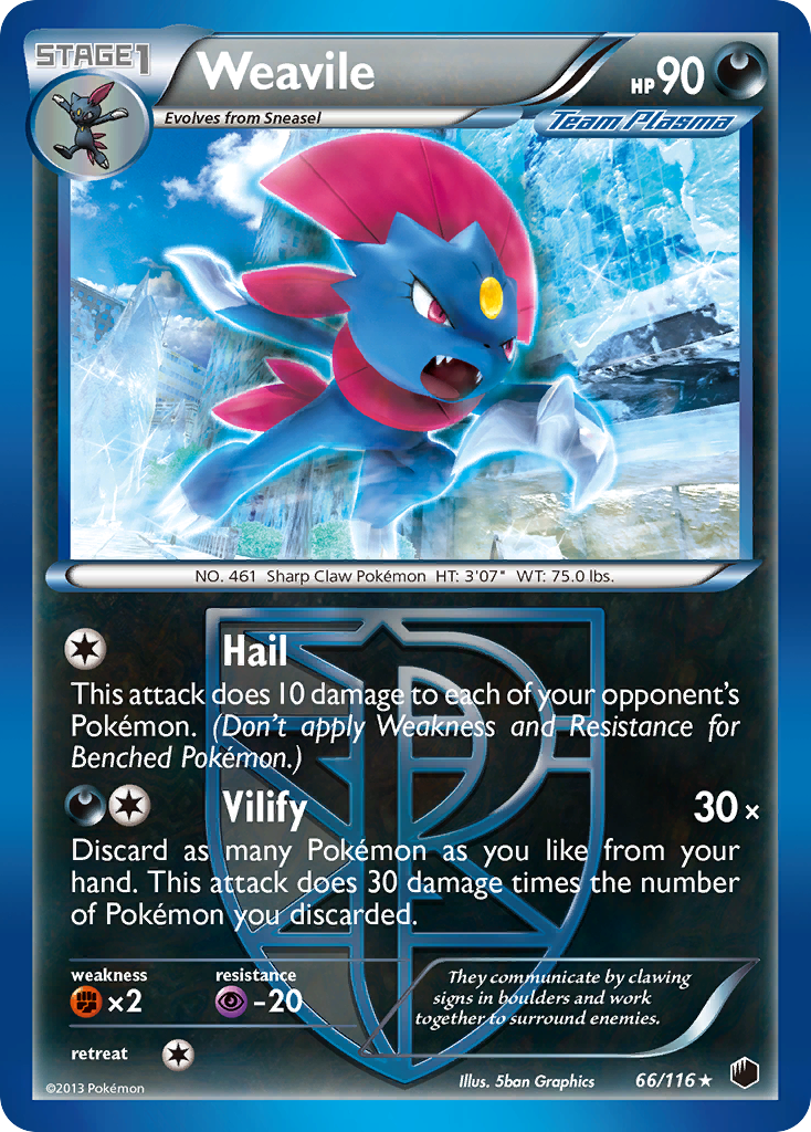 Weavile (66/116) [Black & White: Plasma Freeze] | Anubis Games and Hobby