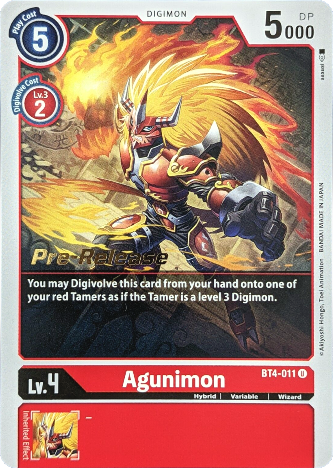 Agunimon [BT4-011] [Great Legend Pre-Release Promos] | Anubis Games and Hobby