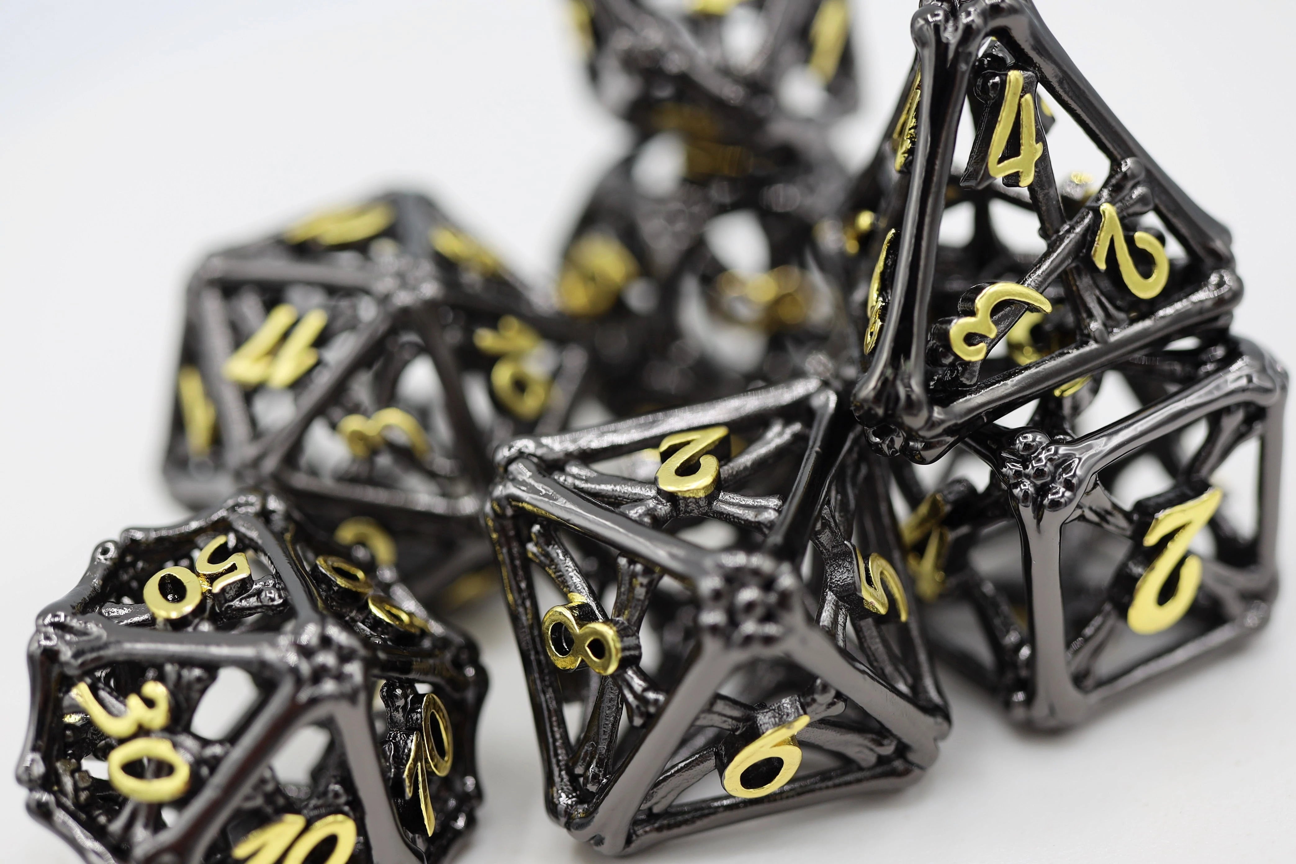 Hollow Night Bones RPG Metal Dice | Anubis Games and Hobby