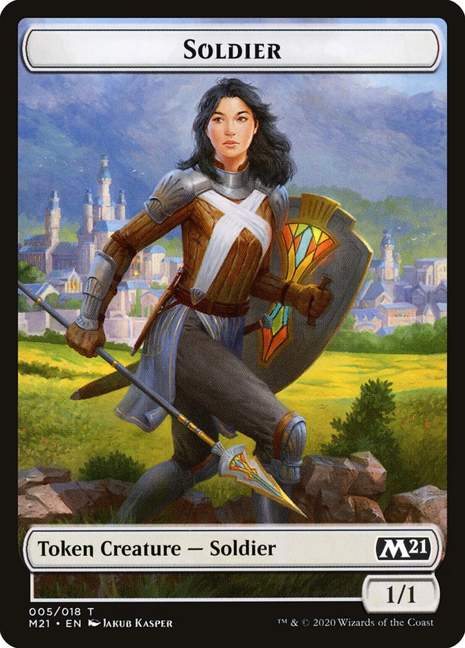 Construct // Soldier Double-Sided Token [Core Set 2021 Tokens] | Anubis Games and Hobby