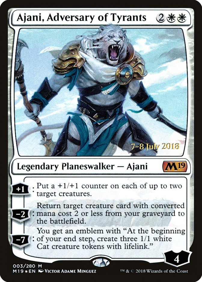 Ajani, Adversary of Tyrants [Core Set 2019 Prerelease Promos] | Anubis Games and Hobby