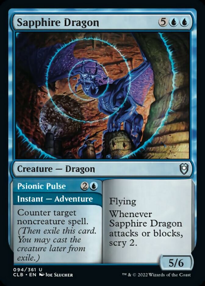 Sapphire Dragon // Psionic Pulse [Commander Legends: Battle for Baldur's Gate] | Anubis Games and Hobby