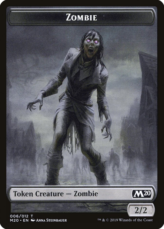 Zombie Token [Core Set 2020 Tokens] | Anubis Games and Hobby