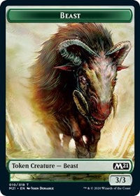 Beast // Cat (011) Double-Sided Token [Core Set 2021 Tokens] | Anubis Games and Hobby