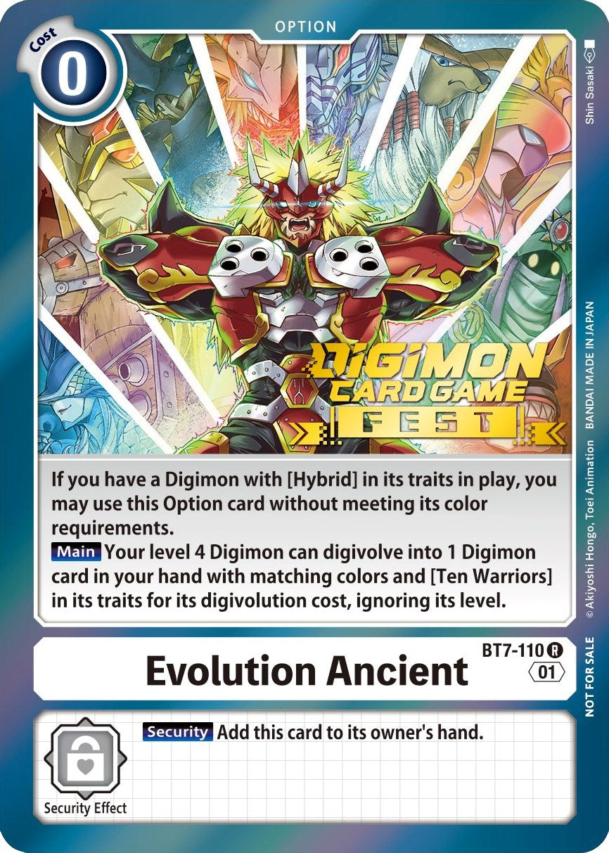 Evolution Ancient [BT7-110] (Digimon Card Game Fest 2022) [Next Adventure Promos] | Anubis Games and Hobby