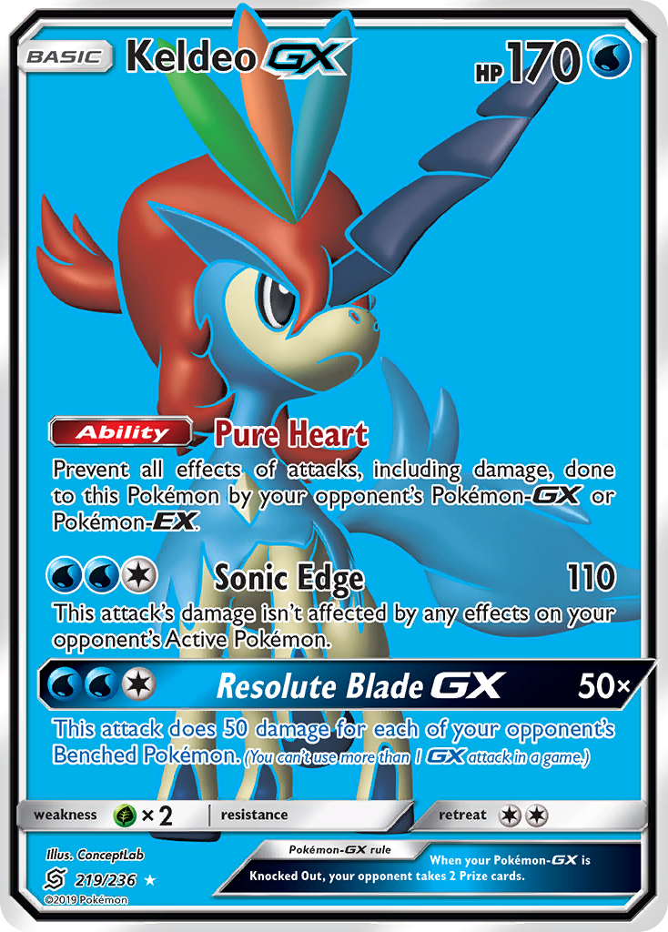 Keldeo GX (219/236) [Sun & Moon: Unified Minds] | Anubis Games and Hobby