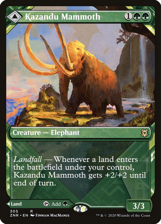 Kazandu Mammoth // Kazandu Valley (Showcase) [Zendikar Rising] | Anubis Games and Hobby