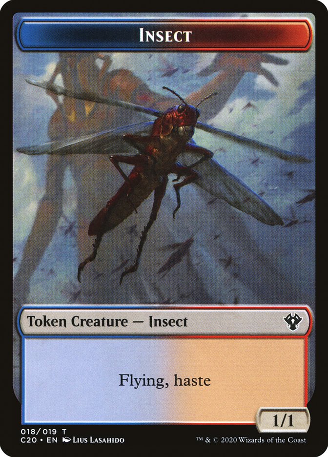 Drake // Insect (018) Double-Sided Token [Commander 2020 Tokens] | Anubis Games and Hobby