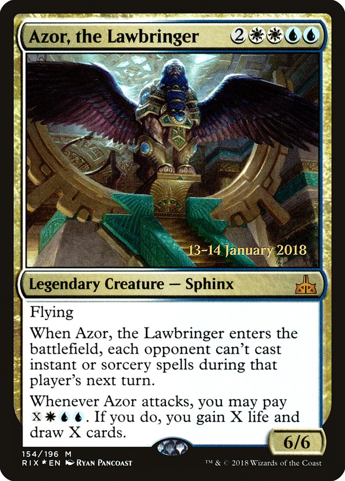 Azor, the Lawbringer [Rivals of Ixalan Prerelease Promos] | Anubis Games and Hobby