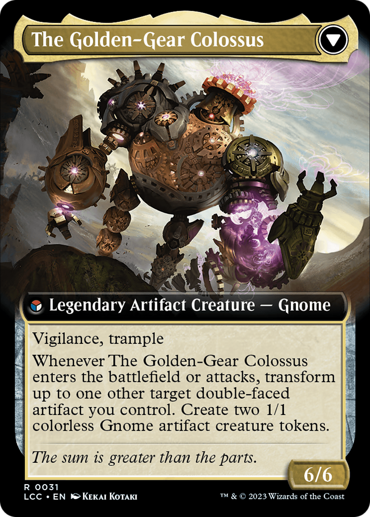 Tetzin, Gnome Champion // The Golden-Gear Colossus (Extended Art) [The Lost Caverns of Ixalan Commander] | Anubis Games and Hobby