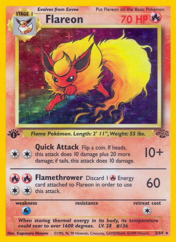 Flareon (3/64) [Jungle 1st Edition] | Anubis Games and Hobby