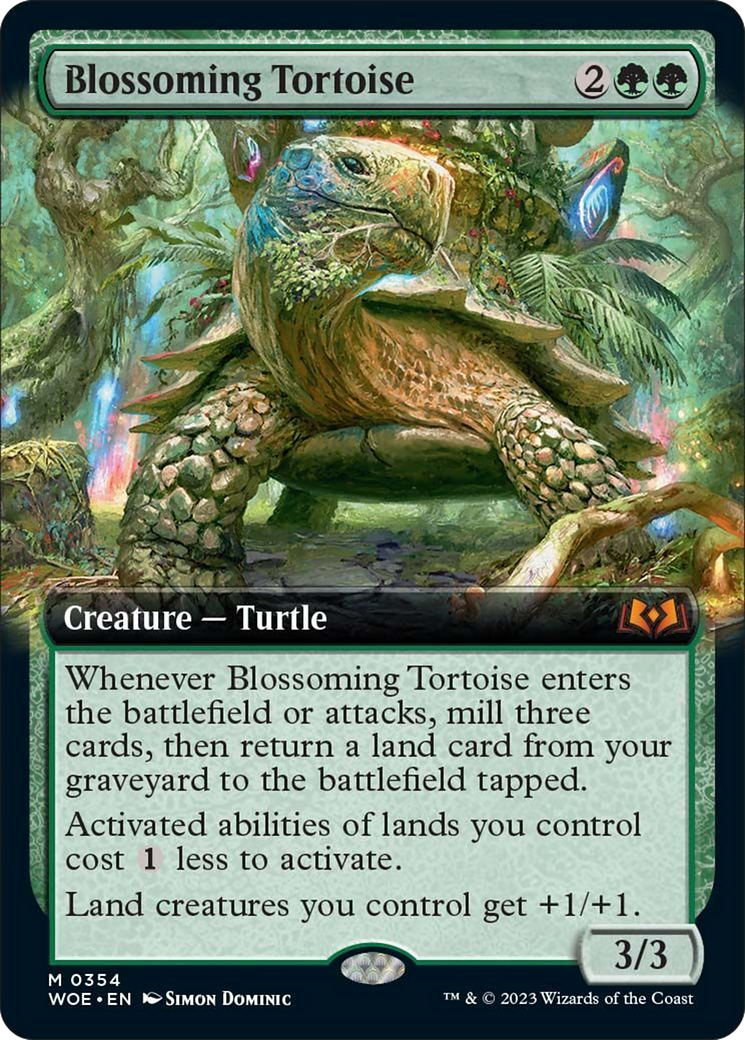 Blossoming Tortoise (Extended Art) [Wilds of Eldraine] | Anubis Games and Hobby