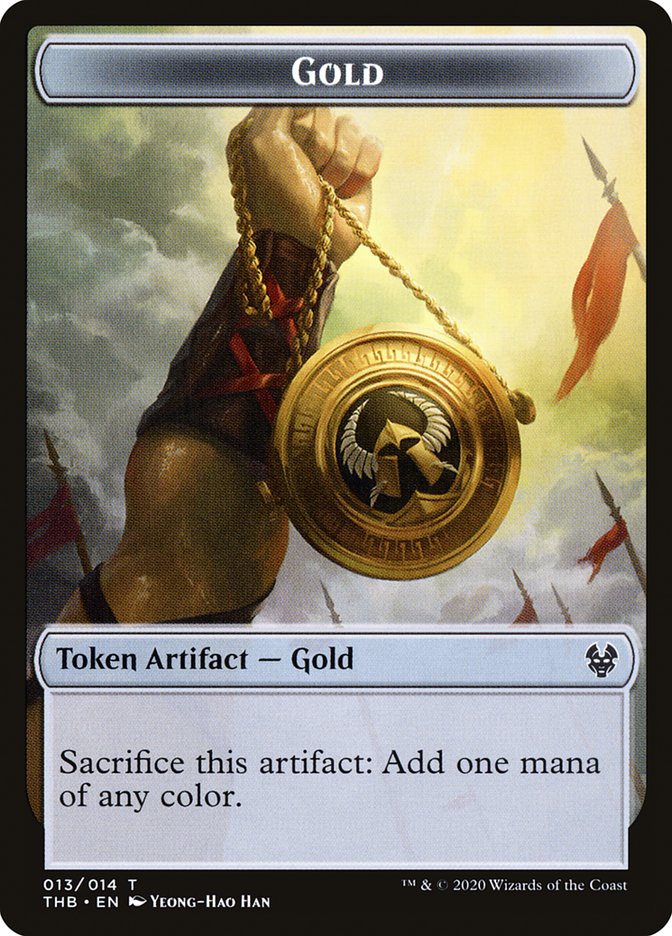 Satyr // Gold Double-Sided Token [Theros Beyond Death Tokens] | Anubis Games and Hobby