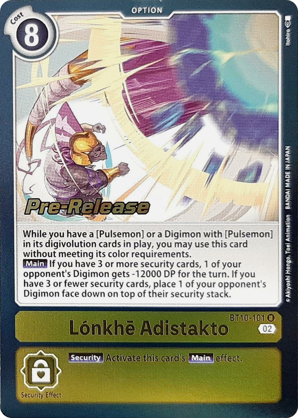 Lonkhe Adistakto [BT10-101] [Xros Encounter Pre-Release Cards] | Anubis Games and Hobby