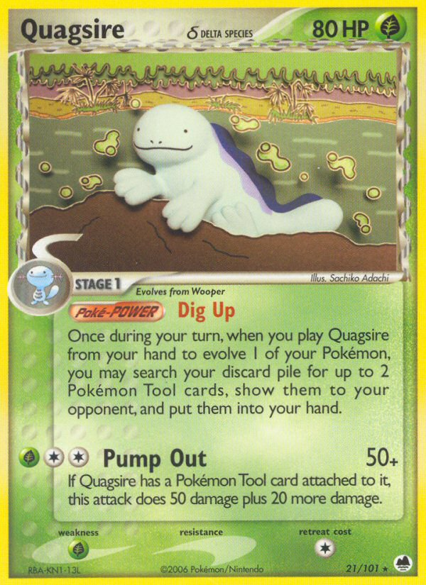 Quagsire (21/101) (Delta Species) [EX: Dragon Frontiers] | Anubis Games and Hobby