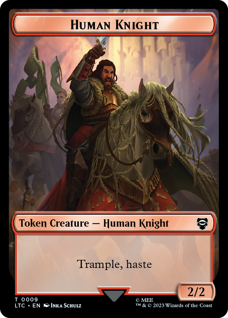 Human Knight // Human Double-Sided Token [The Lord of the Rings: Tales of Middle-Earth Commander Tokens] | Anubis Games and Hobby