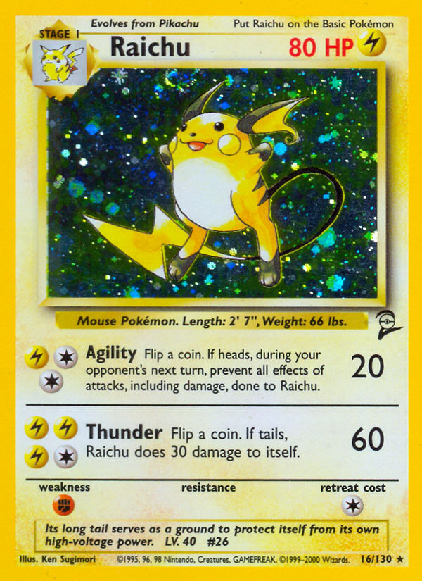 Raichu (16/130) [Base Set 2] | Anubis Games and Hobby