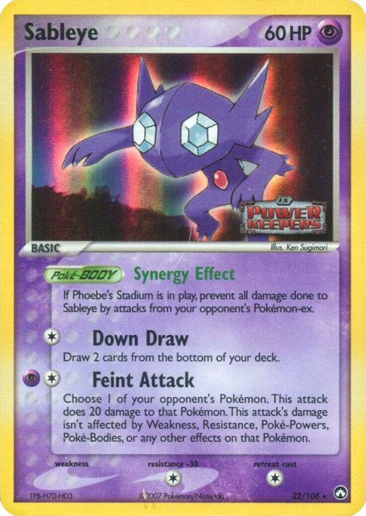 Sableye (22/108) (Stamped) [EX: Power Keepers] | Anubis Games and Hobby