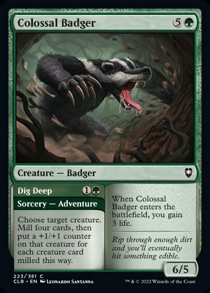 Colossal Badger // Dig Deep [Commander Legends: Battle for Baldur's Gate] | Anubis Games and Hobby